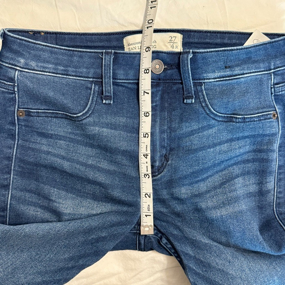 Abercrombie & Fitch Jean Legging Size 27 / 4R Dark Wash Mid-Rise Skinny Stretch - Picture 10 of 11